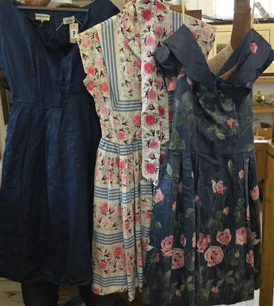 2 1950s cotton summer dresses & a blue cocktail dress (3)